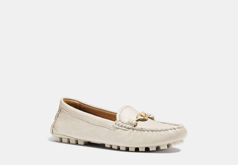 COACH®,ARLENE MOCCASIN,Leather,Chalk,Front View