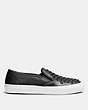 COACH®,CHRISSY SNEAKER,Leather,Black,Angle View