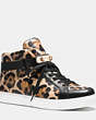 COACH®,RICHMOND SWAGGER HIGHTOP SNEAKER,Leather,Natural,Front View