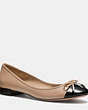 COACH®,NOELLA FLAT,Leather,NUDE/BLACK,Front View