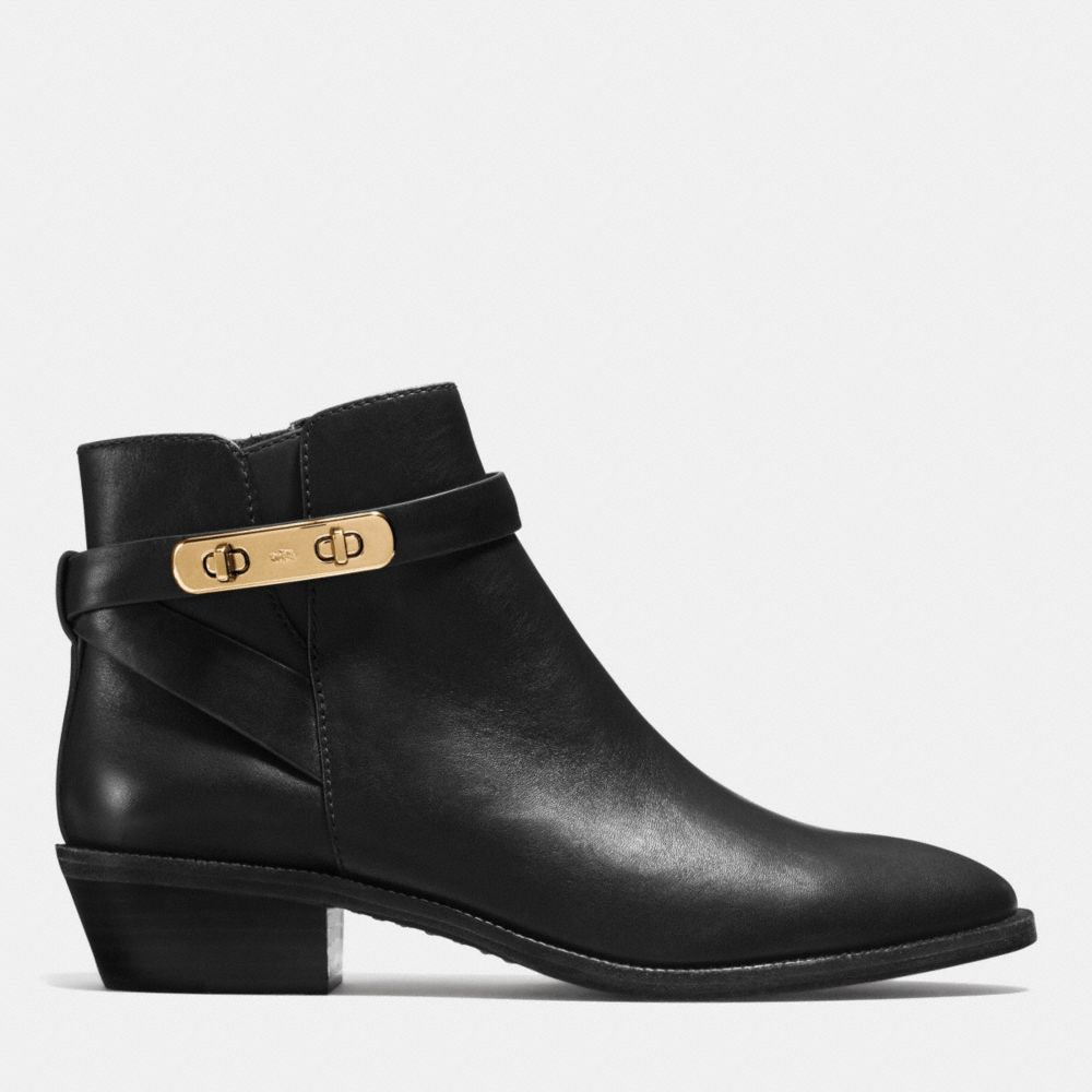 COACH®,COLEEN BOOTIE,Leather,Black,Angle View