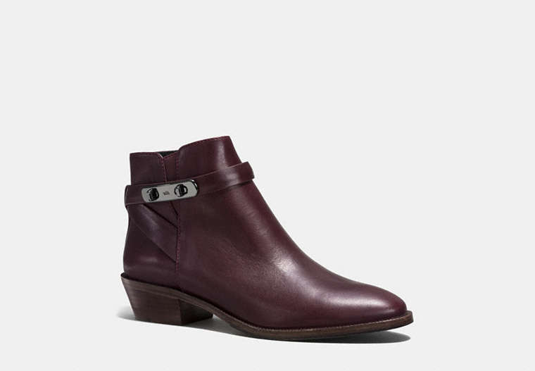 COACH®,COLEEN BOOTIE,Leather,OXBLOOD,Front View