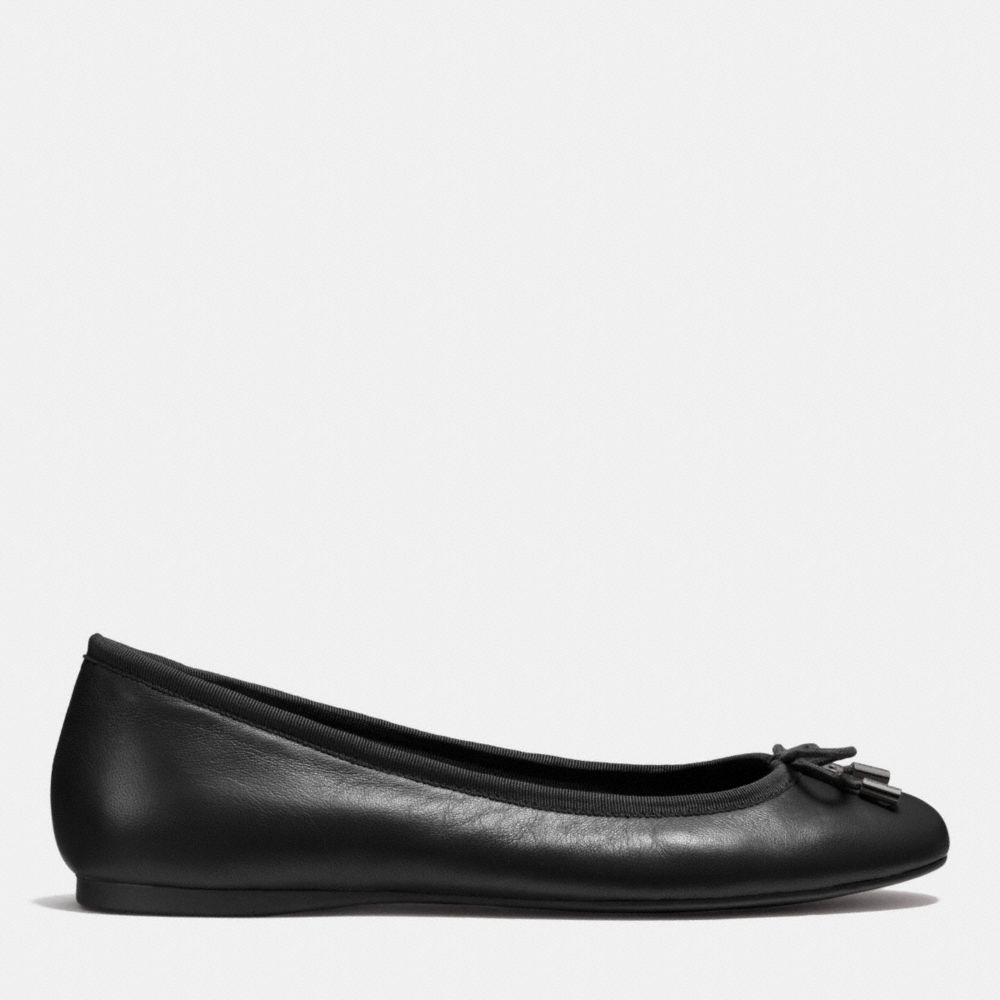 COACH®,LARA FLAT,Leather,Black,Angle View