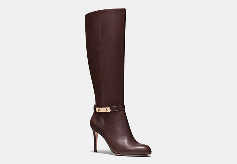 COACH®,RUTH BOOT,Leather,Chestnut,Front View