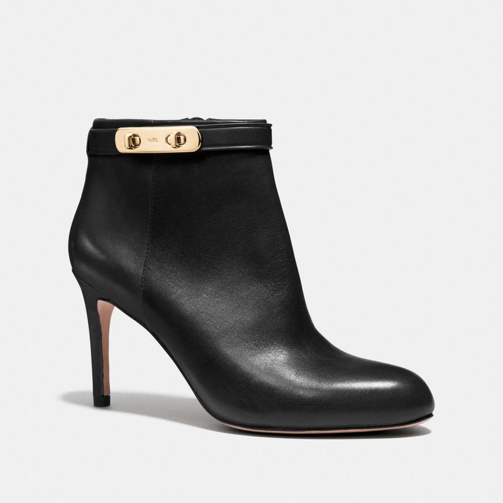 COACH®,REGINA BOOTIE,Leather,Black,Front View