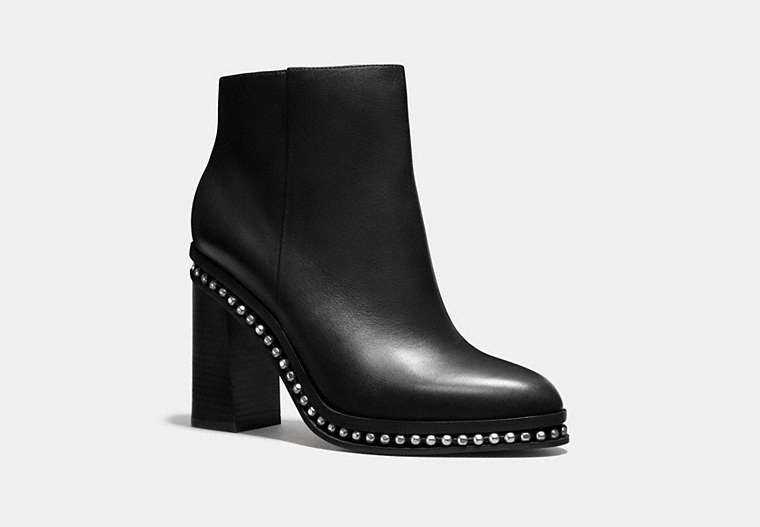 COACH®,JUSTINA BOOTIE,Leather,Black,Front View