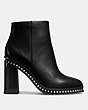 COACH®,JUSTINA BOOTIE,Leather,Black,Angle View