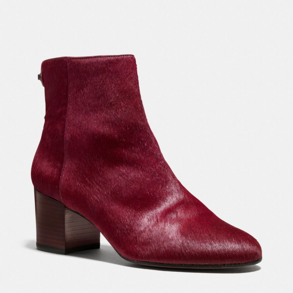 COACH®,BONNIE BOOTIE,Haircalf,BLACK CHERRY,Front View