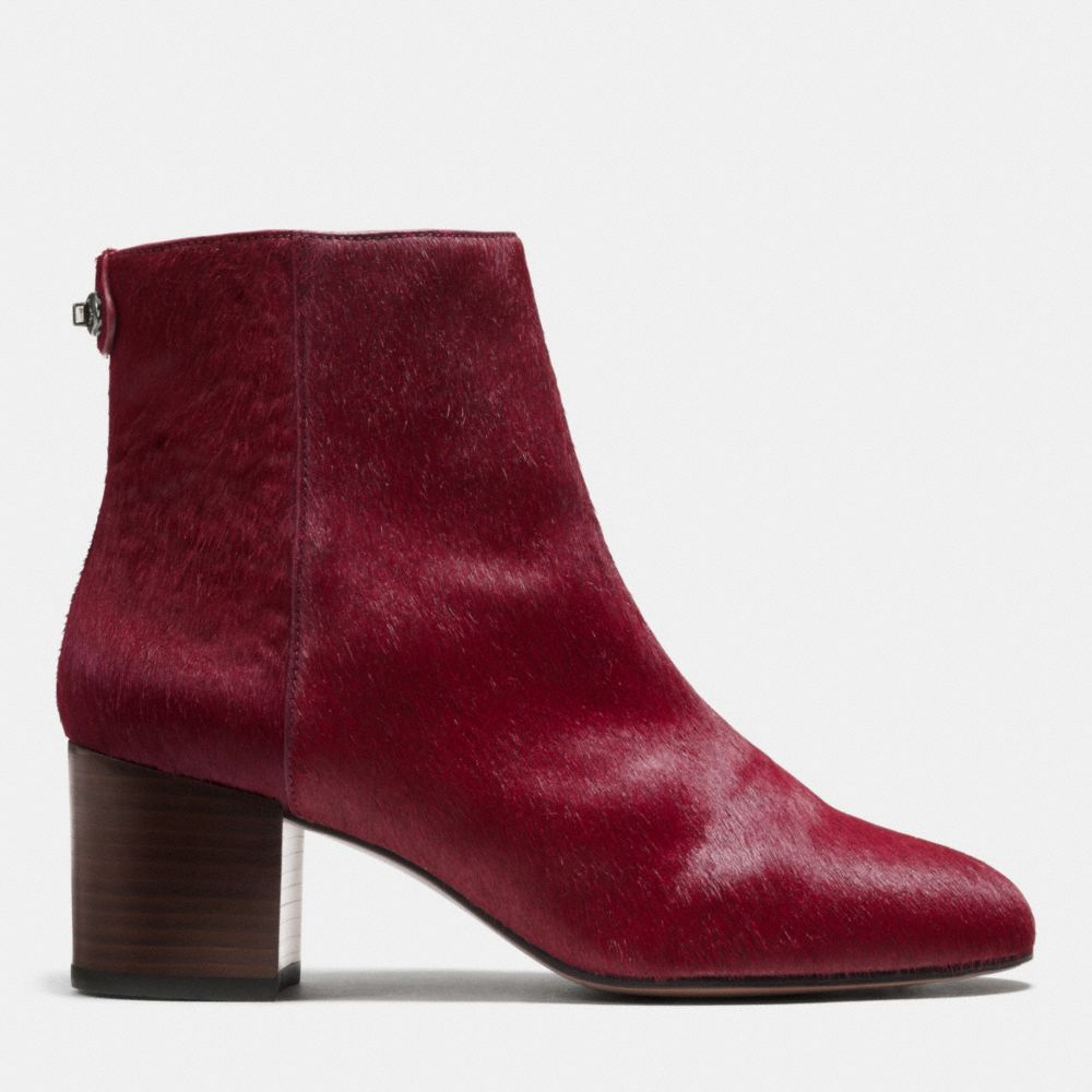 COACH®,BONNIE BOOTIE,Haircalf,BLACK CHERRY,Angle View