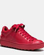 COACH®,C101 LOW TOP SNEAKER,Leather,TRUE RED/TRUE RED,Front View