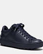 COACH®,C101 LOW TOP SNEAKER,Leather,Midnight Navy,Front View