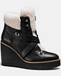 COACH®,KENNA BOOTIE,Mixed Material,Black/Natural,Front View
