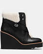COACH®,KENNA BOOTIE,Mixed Material,Black/Natural,Angle View