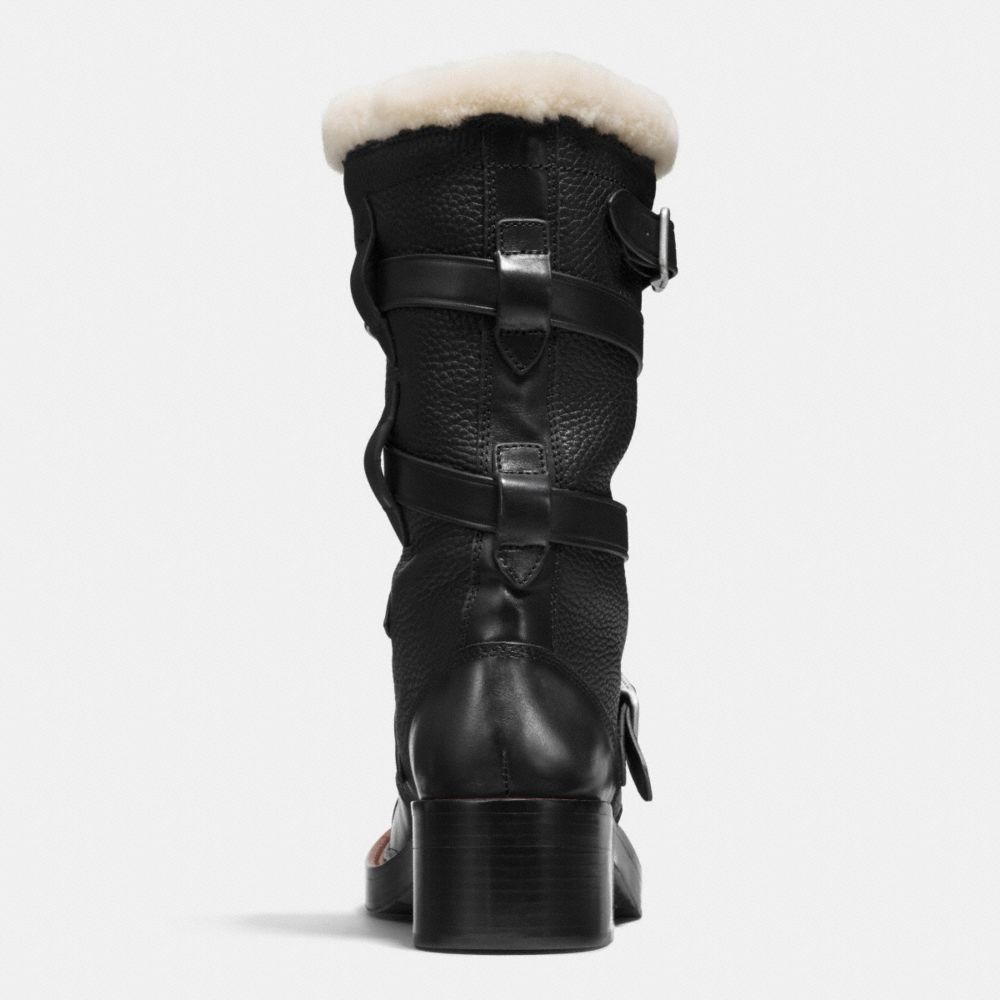 COACH®,MOTO BOOT,Leather,Black/Natural,Alternate View