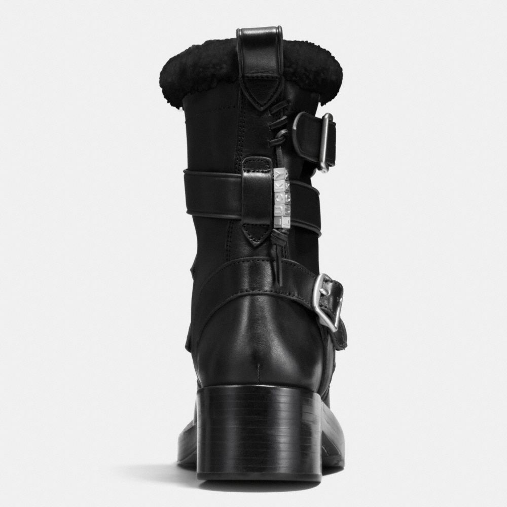 COACH®,ZIP MOTO BOOT,Leather,Black,Alternate View