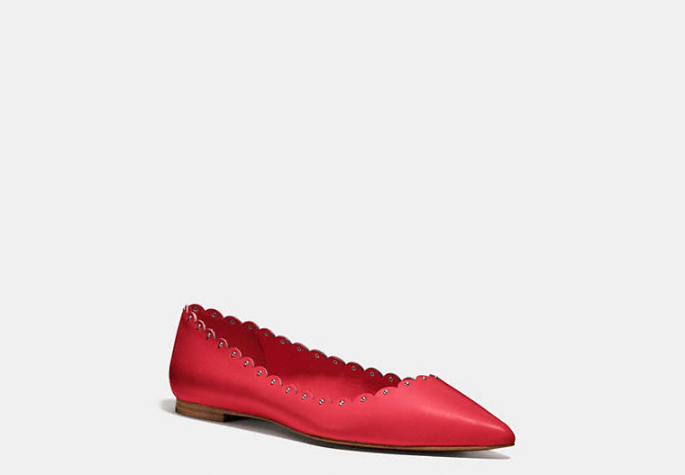 COACH®,JILL FLAT,Leather,True Red,Front View