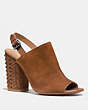 COACH®,DREW HEEL,Suede,SADDLE/SADDLE,Front View