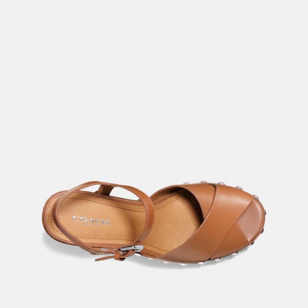 COACH®,VIOLA HEEL,Leather,Saddle,Inside View,Top View