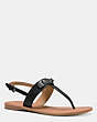 COACH®,GRACIE SWAGGER SANDAL,Leather,Black,Front View