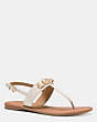 COACH®,GRACIE SWAGGER SANDAL,Leather,Chalk,Front View