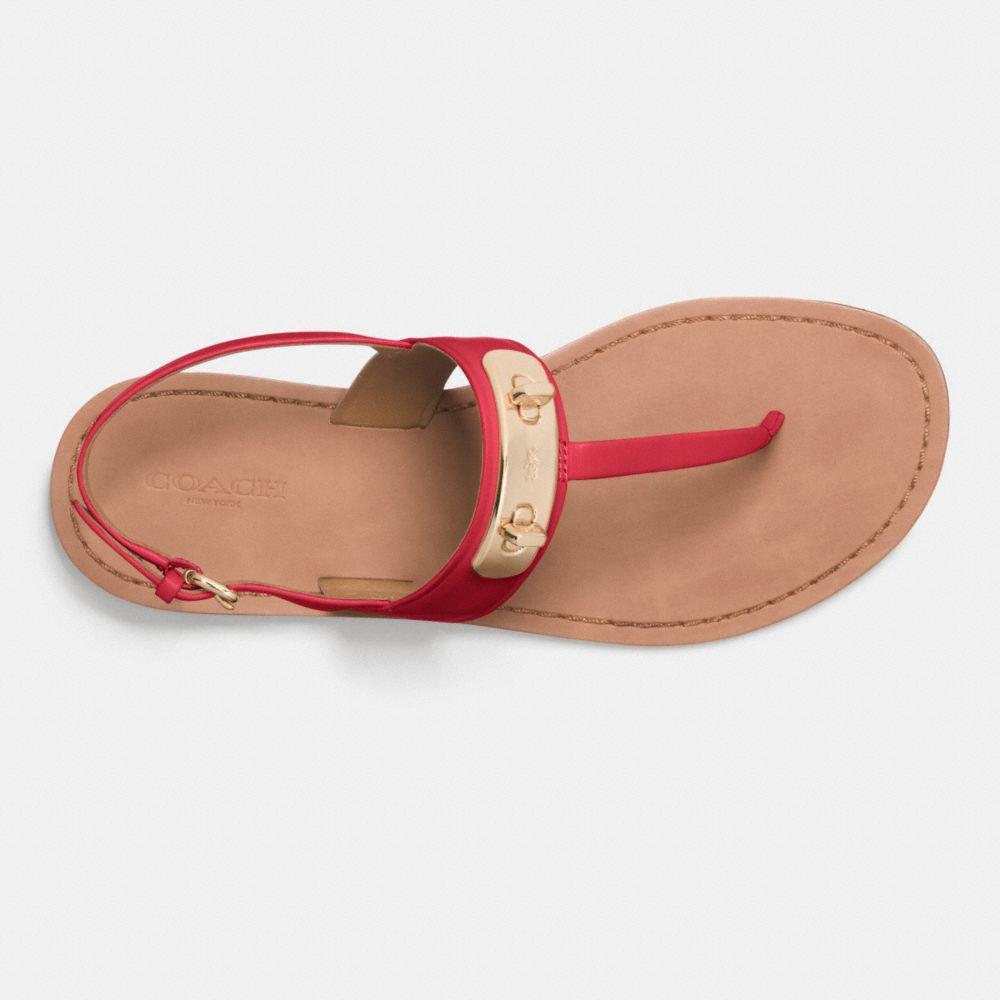 COACH®,GRACIE SWAGGER SANDAL,Leather,True Red,Inside View,Top View