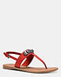 COACH®,GRACIE SWAGGER SANDAL,Leather,CARMINE,Front View