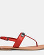 COACH®,GRACIE SWAGGER SANDAL,Leather,CARMINE,Angle View