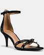 COACH®,MAY HEEL,Leather,Black,Front View
