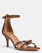 COACH®,MAY HEEL,Leather,Saddle,Front View