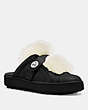 COACH®,LO TOP SLIDE SNEAKER,Mixed Material,Black/Natural,Front View