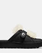 COACH®,LO TOP SLIDE SNEAKER,Mixed Material,Black/Natural,Angle View