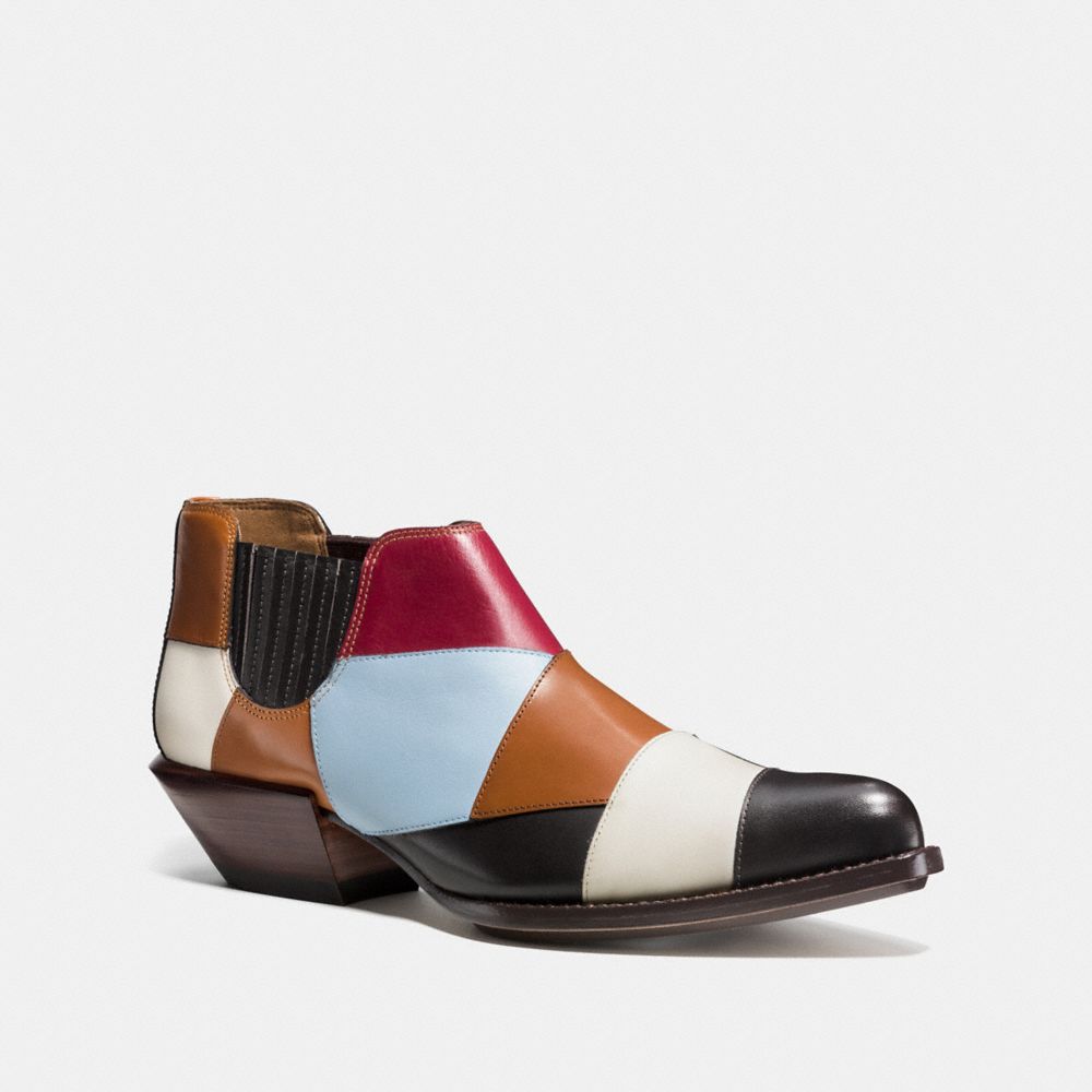 COACH®,PATCHWORK BANDIT SHOE,Leather,Hickory/Tawny Multi,Front View