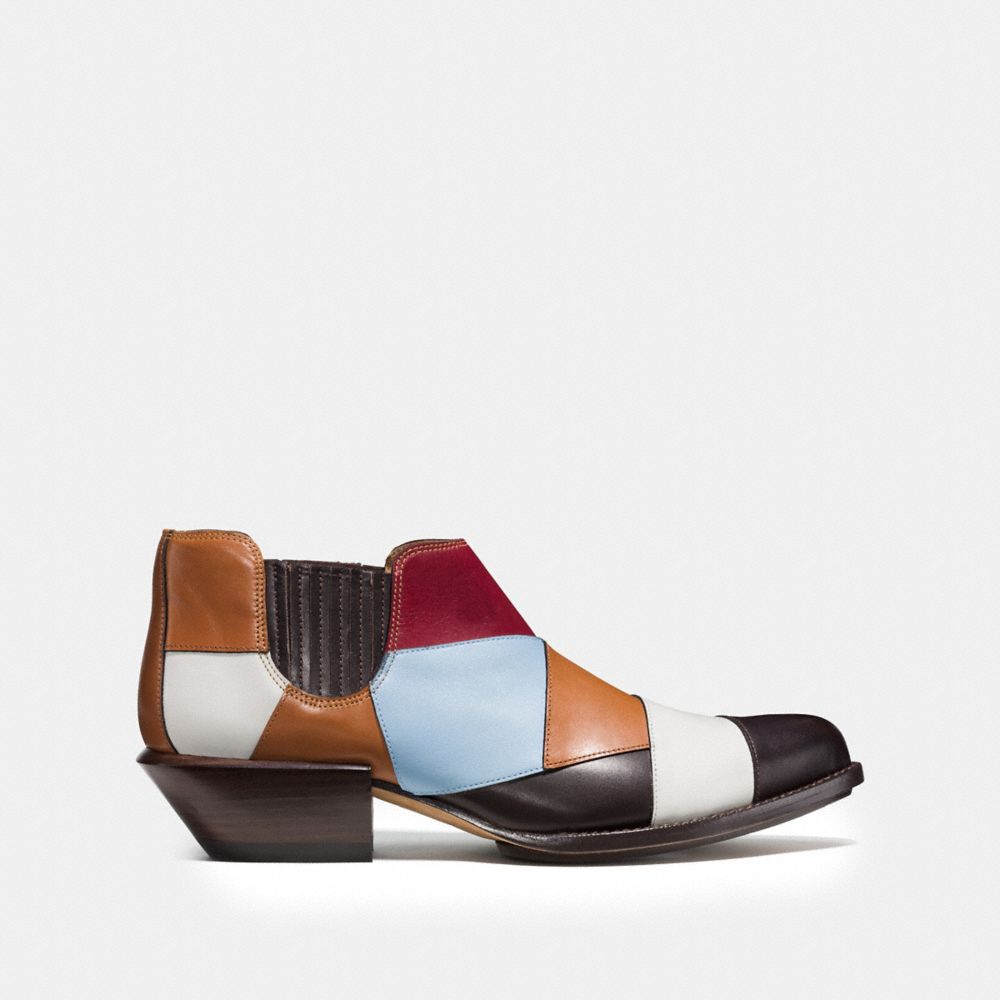 COACH®,PATCHWORK BANDIT SHOE,Leather,Hickory/Tawny Multi,Angle View
