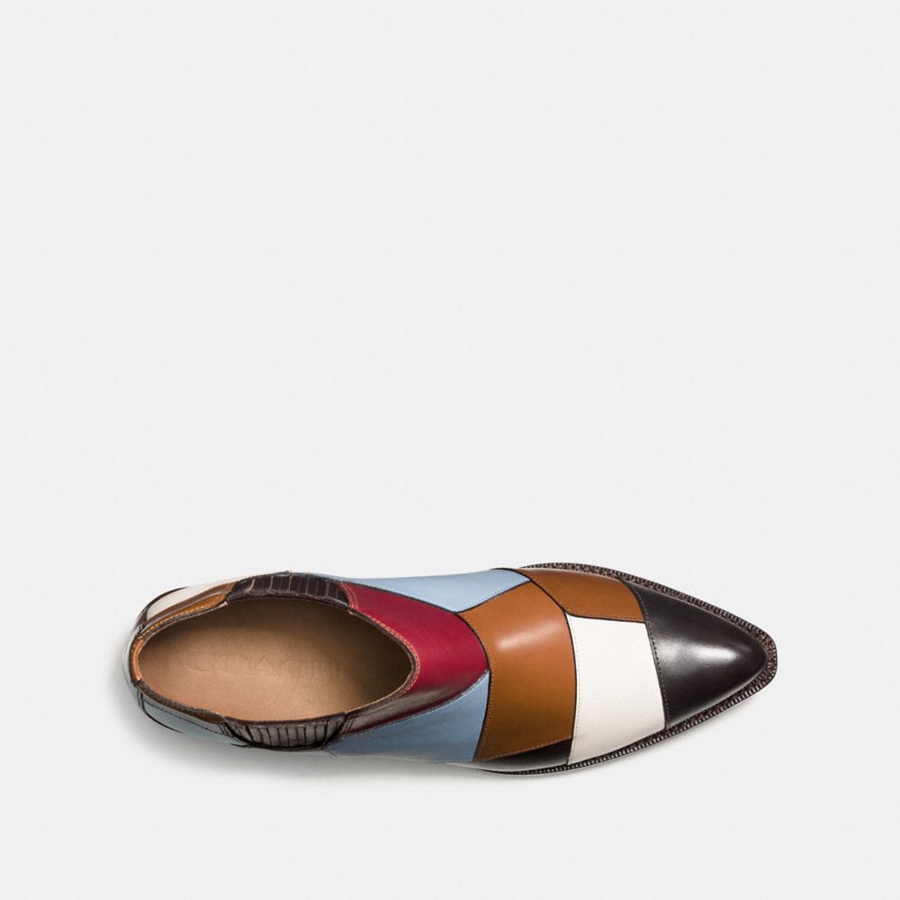 COACH®,PATCHWORK BANDIT SHOE,Leather,Hickory/Tawny Multi,Inside View,Top View