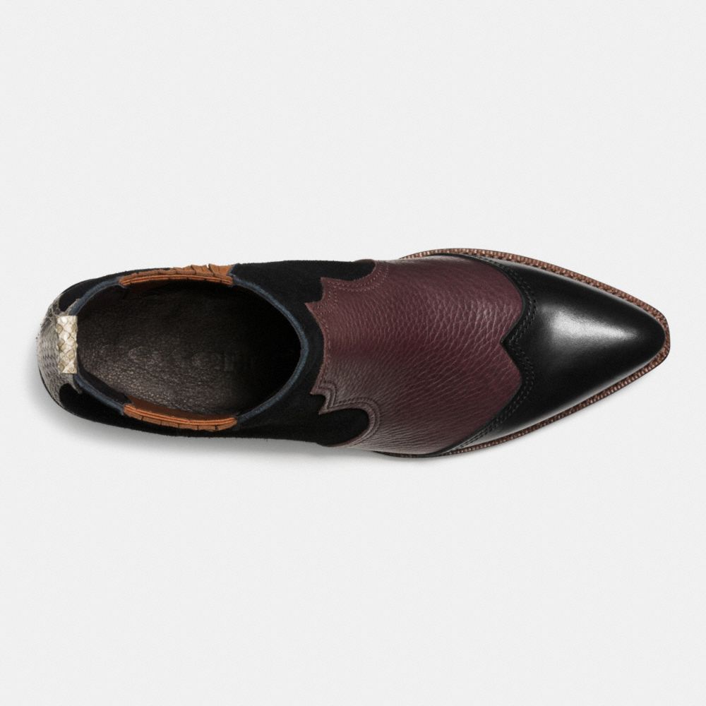 COACH®,BANDIT CHELSEA BOOT,Leather,Black/Oxblood,Inside View,Top View