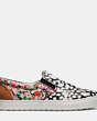 COACH®,C103 SNEAKER,Leather,Black Ivory/Pink,Angle View