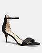 COACH®,MONICA HEEL,Leather,Black,Front View