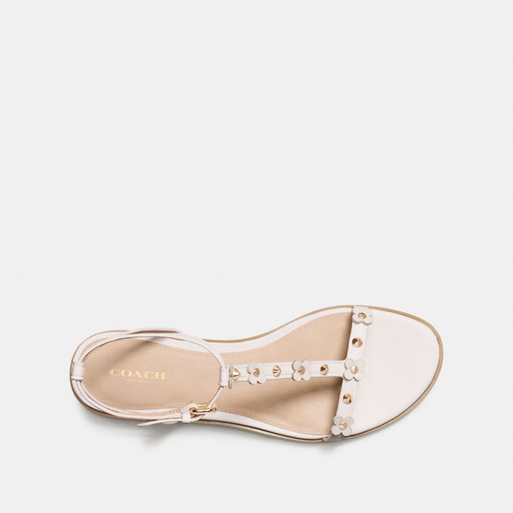 COACH®,HENRIETTE FLAT WITH FLORAL RIVETS,Leather,Chalk,Inside View,Top View