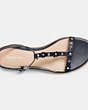 COACH®,HENRIETTE FLAT WITH FLORAL RIVETS,Leather,NAVY,Inside View,Top View