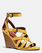 COACH®,DAWN WEDGE,Leather,CANARY,Front View