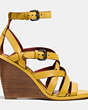 COACH®,DAWN WEDGE,Leather,CANARY,Angle View