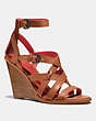 COACH®,DAWN WEDGE,Leather,Saddle,Front View
