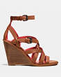 COACH®,DAWN WEDGE,Leather,Saddle,Angle View