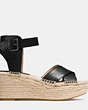 COACH®,PRIMROSE WEDGE,Leather,Black,Angle View