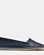 COACH®,RAIN FLORAL RIVETS FLAT,Leather,NAVY,Angle View