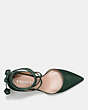 COACH®,SHAE TEA ROSE PUMP,Leather,RACING GREEN,Inside View,Top View