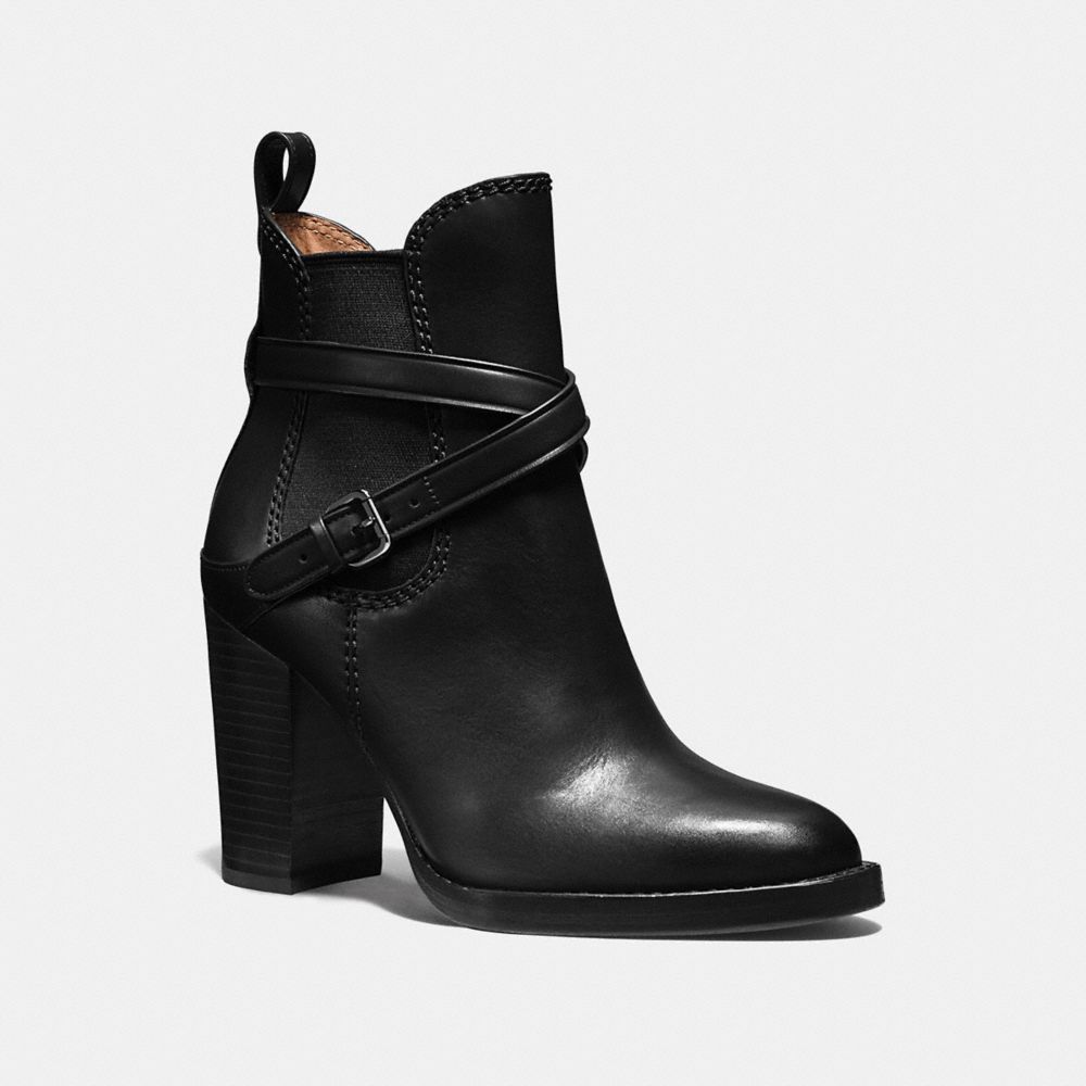 COACH®,JACKSON BOOTIE,Leather,Black,Front View