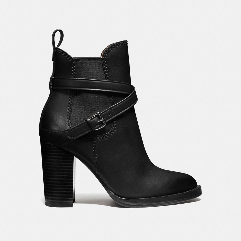 COACH®,JACKSON BOOTIE,Leather,Black,Angle View