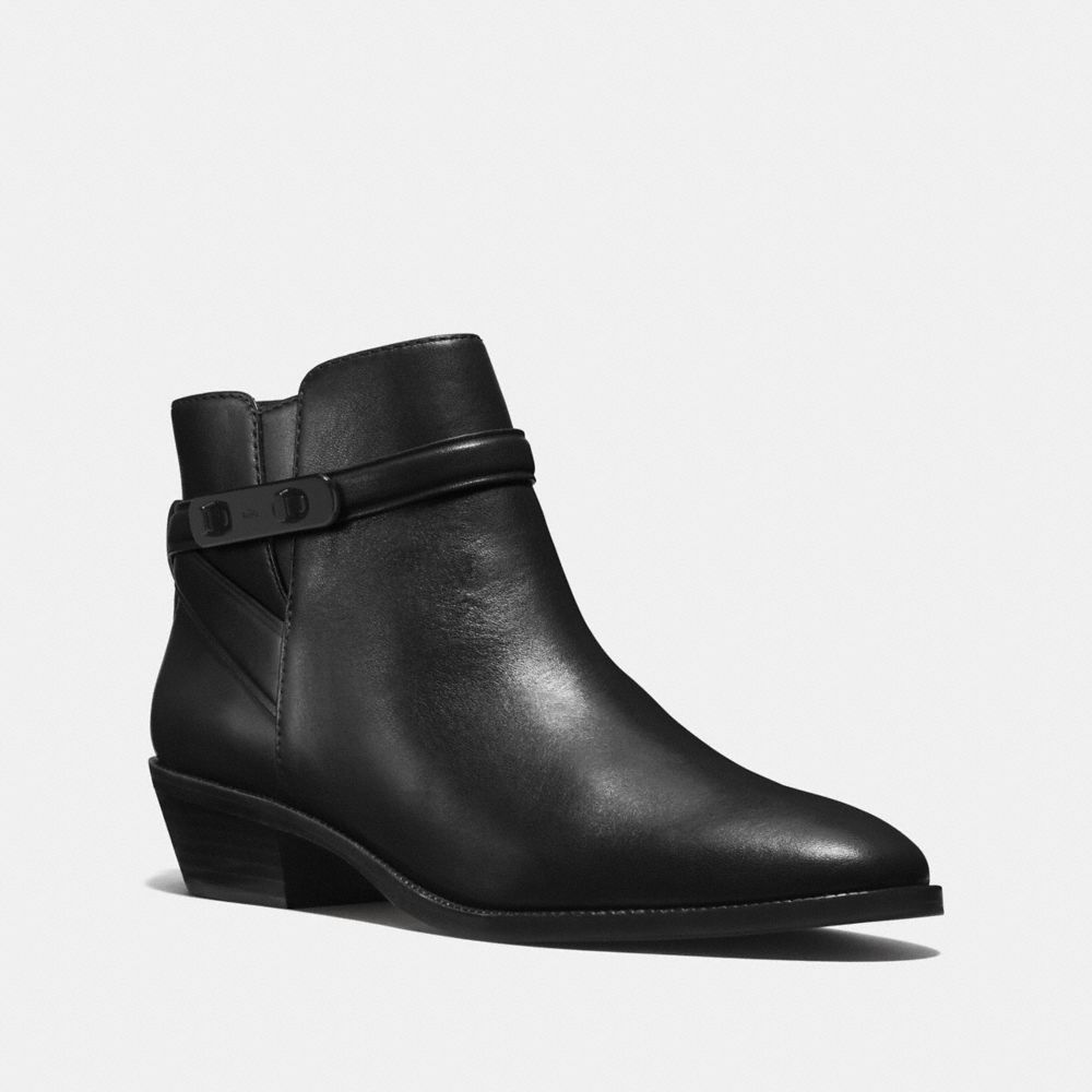 COACH®,COLEEN BOOTIE,Leather,Black,Front View