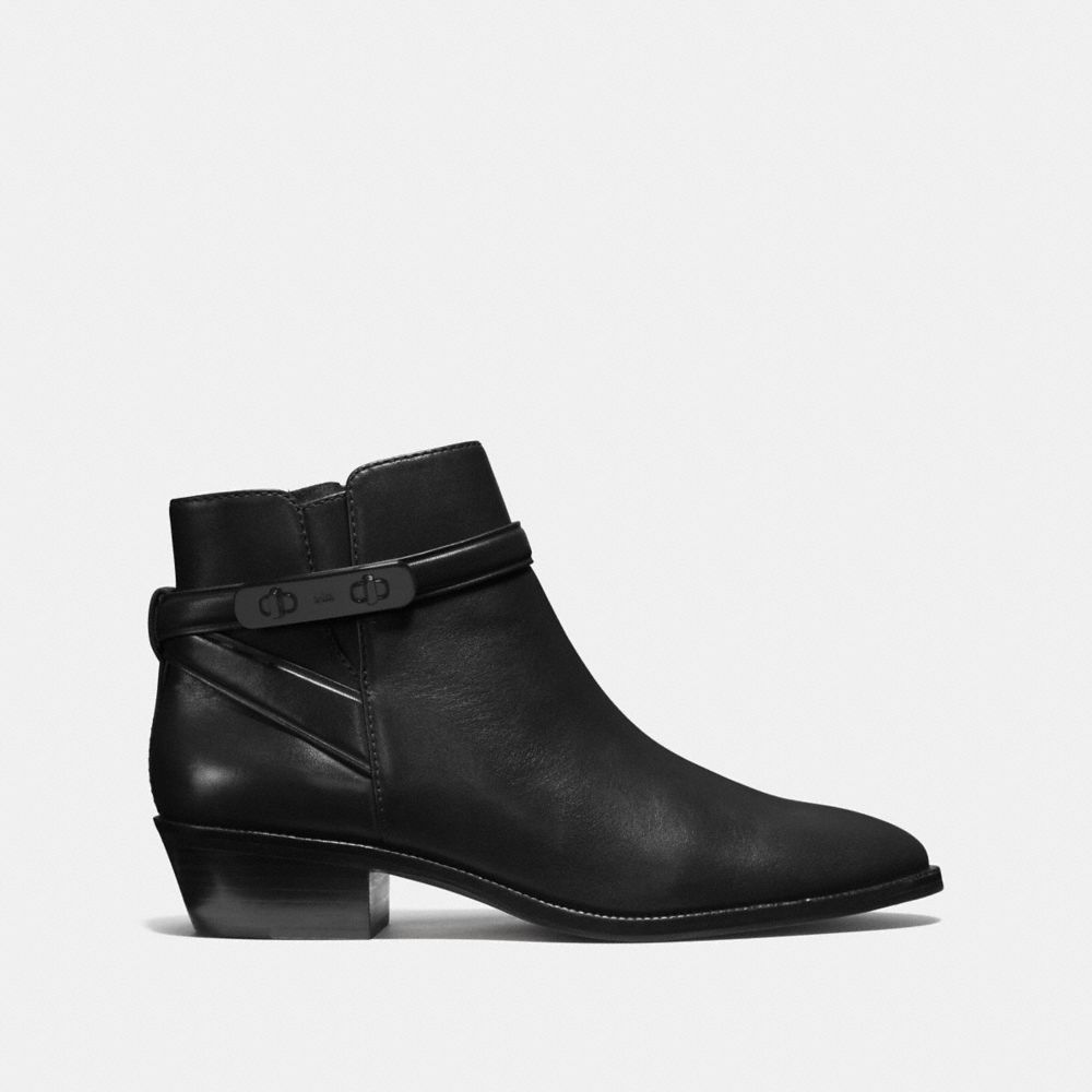 COACH®,COLEEN BOOTIE,Leather,Black,Angle View